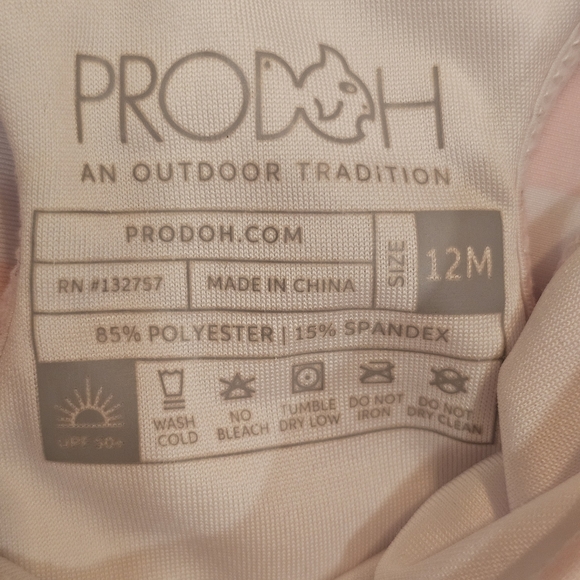 Prodoh Girl's Court to Port Swimdress in Rose Shadow Stripe 12 months - Picture 3 of 3